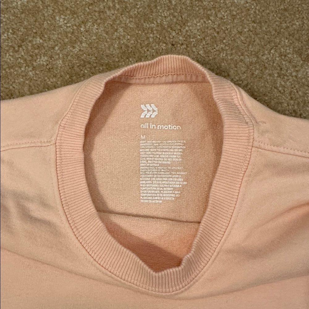 All In Motion Light Pink Sweatshirt Medium - Picture 2 of 4